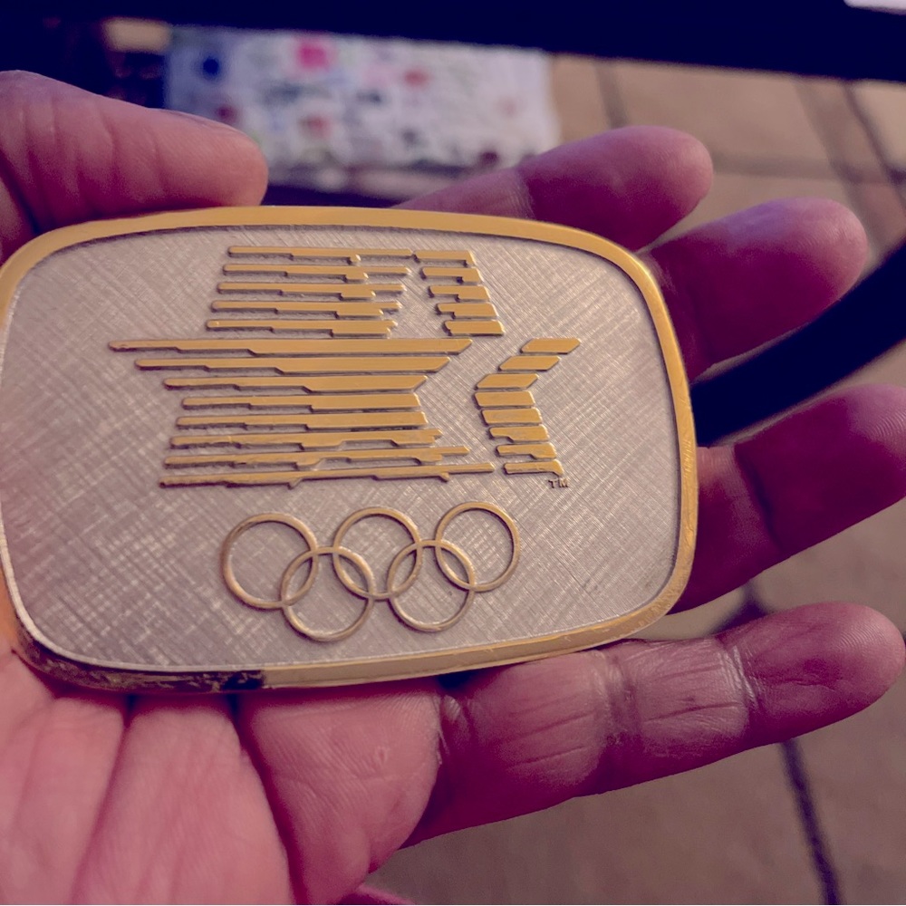 Olympic belt buckle 1980 used with original box